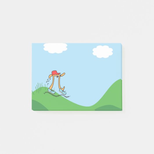 Funny Long Running Pi © Illustrationsgeschenk Post-it Klebezettel (Vorderseite)