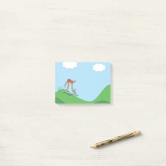 Funny Long Running Pi © Illustrationsgeschenk Post-it Klebezettel (Auf Schreibtisch)