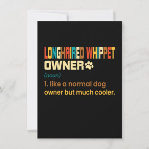 Funny Longhaired Whippet Vintag Retro Hund Mama Va Dankeskarte