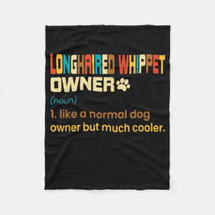 Funny Longhaired Whippet Vintag Retro Hund Mama Va Fleecedecke