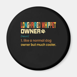 Funny Longhaired Whippet Vintag Retro Hund Mama Va Magnet