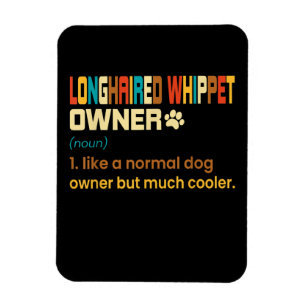 Funny Longhaired Whippet Vintag Retro Hund Mama Va Magnet