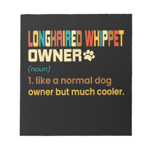 Funny Longhaired Whippet Vintag Retro Hund Mama Va Notizblock