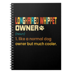 Funny Longhaired Whippet Vintag Retro Hund Mama Va Notizblock
