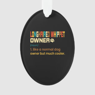 Funny Longhaired Whippet Vintag Retro Hund Mama Va Ornament