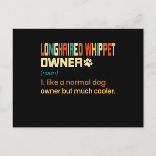 Funny Longhaired Whippet Vintag Retro Hund Mama Va Postkarte