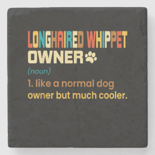Funny Longhaired Whippet Vintag Retro Hund Mama Va Steinuntersetzer