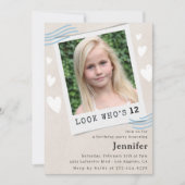 Funny Look, der die Einladungen zum 12. Geburtstag (Vorderseite)