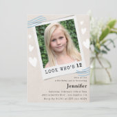 Funny Look, der die Einladungen zum 12. Geburtstag (Stehend Vorderseite)