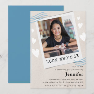 Funny Look, der die Einladungen zum 13. Geburtstag