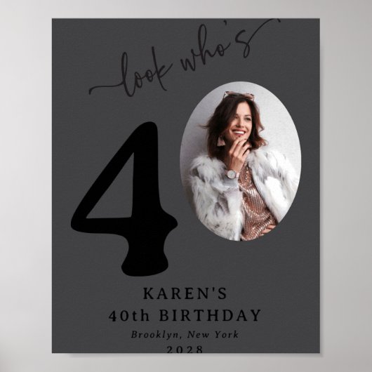 Funny Look Whos 40 Stylish 40th Birthday  Poster (Vorne)