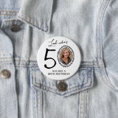 Funny Look Who's 50! Photo 50th Birthday Button (Beispiel)