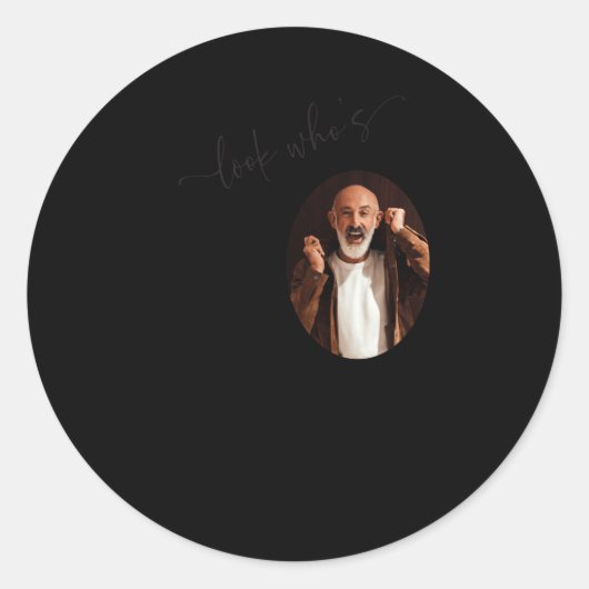 Funny Look Whos 60 Stylish 60th Birthday Runder Aufkleber (Vorderseite)