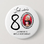 Funny Look Who's 80! Photo 80th Birthday Button (Vorderseite)