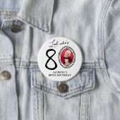 Funny Look Who's 80! Photo 80th Birthday Button (Beispiel)