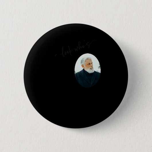 Funny Look Whos 80 Stylish 80th Birthday Button (Vorderseite)