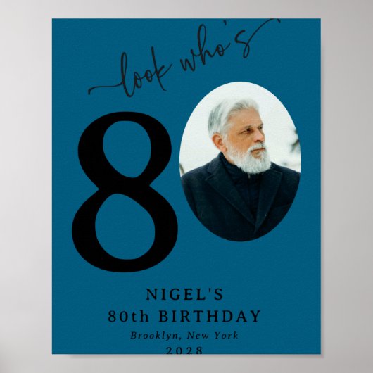 Funny Look Whos 80 Stylish 80th Birthday  Poster (Vorne)