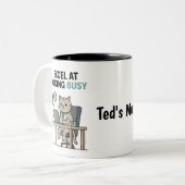 Funny Looking Busy Personalized Work Mug Zweifarbige Tasse (Vorderseite Links)