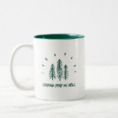 Funny Looking Pine Trees Holiday Weihnachtspuff Zweifarbige Tasse (Links)