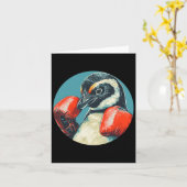 Funny Looking Pinguin mit Boxhandschuhen Kostüm Karte (Gelbe Blume)