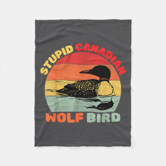Funny Loon Bird Humor Stud Canadian Wolf Bird  Fleecedecke (Vorderseite)