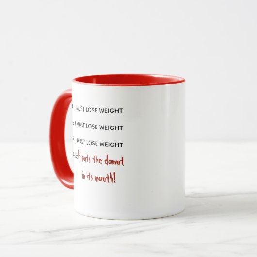 Funny Losing Weight vs Eating Donuts Tasse (Vorderseite Links)