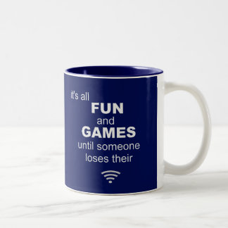 Funny Losing WiFi Internet - Blau Zweifarbige Tasse