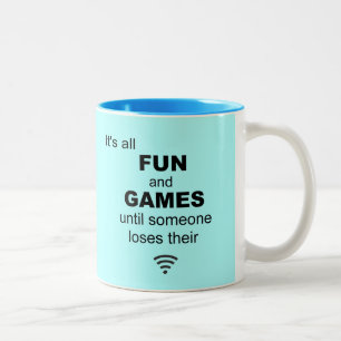 Funny Losing WiFi Internet - Light Blue Zweifarbige Tasse