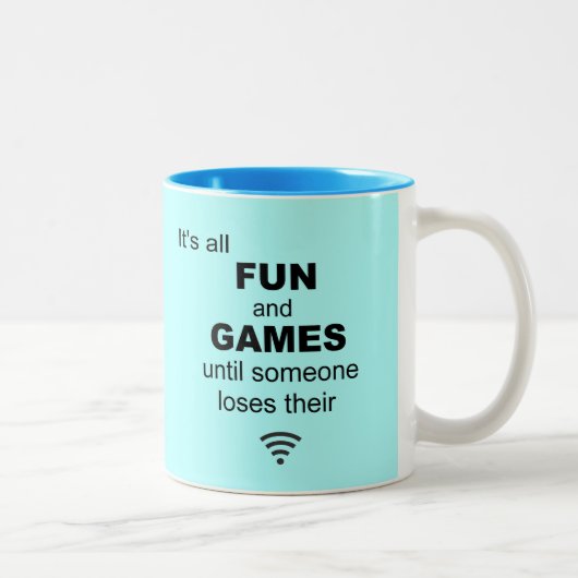 Funny Losing WiFi Internet - Light Blue Zweifarbige Tasse (Rechts)