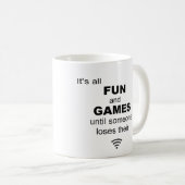 Funny Losing WiFi Internet - Weiß Kaffeetasse (VorderseiteRechts)