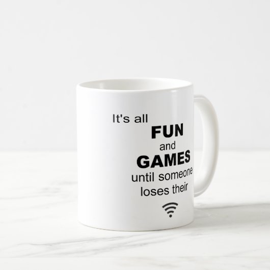 Funny Losing WiFi Internet - Weiß Kaffeetasse (VorderseiteRechts)