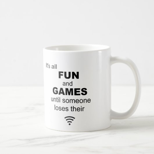 Funny Losing WiFi Internet - Weiß Kaffeetasse (Rechts)