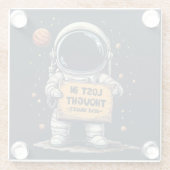 Funny Lost in Thought Astronaut Space Illustration Glasuntersetzer (Rückseite)