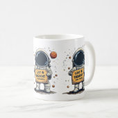 Funny Lost in Thought Astronaut Space Illustration Kaffeetasse (VorderseiteRechts)