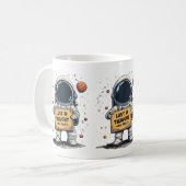 Funny Lost in Thought Astronaut Space Illustration Kaffeetasse (Vorderseite Links)