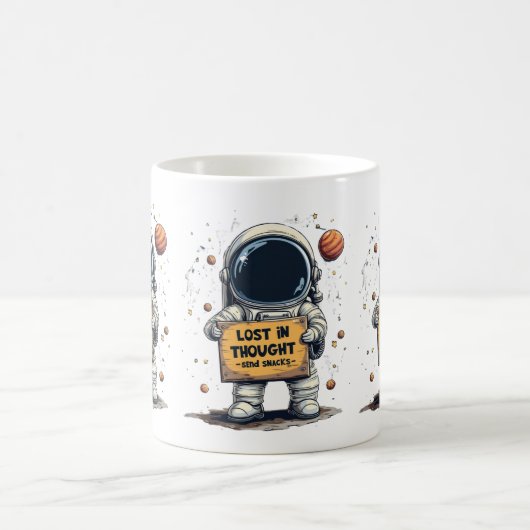 Funny Lost in Thought Astronaut Space Illustration Kaffeetasse (Mittel)