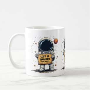 Funny Lost in Thought Astronaut Space Illustration Kaffeetasse