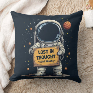Funny Lost in Thought Astronaut Space Illustration Kissen