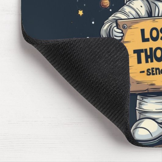 Funny Lost in Thought Astronaut Space Illustration Mousepad (Ecke)