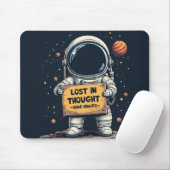 Funny Lost in Thought Astronaut Space Illustration Mousepad (Mit Mouse)