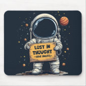 Funny Lost in Thought Astronaut Space Illustration Mousepad (Vorne)