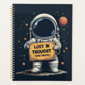 Funny Lost in Thought Astronaut Space Illustration Planer (Vorderseite)