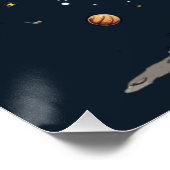 Funny Lost in Thought Astronaut Space Illustration Poster (Ecke)