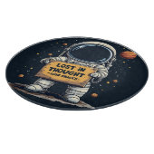 Funny Lost in Thought Astronaut Space Illustration Schneidebrett (Ecke)