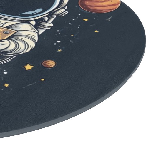 Funny Lost in Thought Astronaut Space Illustration Schneidebrett (Ecke)