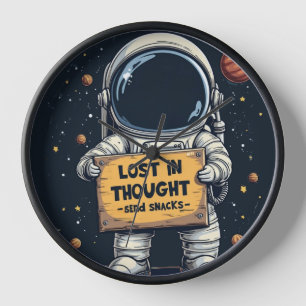 Funny Lost in Thought Astronaut Space Illustration Uhr