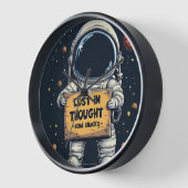 Funny Lost in Thought Astronaut Space Illustration Uhr (Winkel)