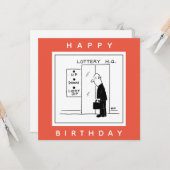 Funny Lottery Choice Lift Cartoon Karte (Vorderseite/Rückseite Beispiel)
