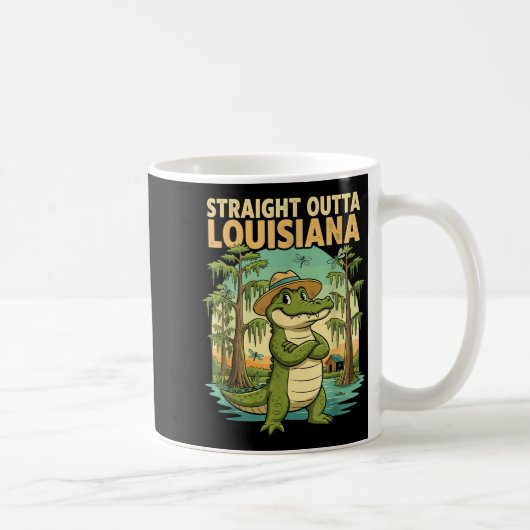 Funny Louisiana Alligator Retro Wildlife Travel Ba Kaffeetasse (Rechts)