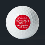 Funny Love Ball Zitat mit benutzerdefinierten Farb<br><div class="desc">Funny Novelty Golf Balls mit Typ Gag Gift Spaß Reading "wenn Sie meine Bälle, können Sie mit ihnen spielen" personalisiert mit ihrem Namen in rot und weiß. Custom Golf Balls sind ein tolles Geschenk für Papa, wenn Sie diese Art von groben Spaß teilen, oder ein großer Bachelor-Party-Gefallen für den Typ,...</div>